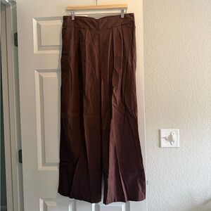 Abercrombie & Fitch Women’s Dark Brown Linen Trouser